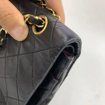 Chanel Classic Flap Vintage Medium Black Lambskin Leather with 24k Gold HW, 1994-1996