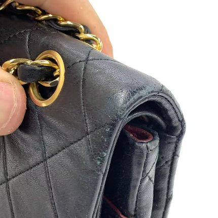 Chanel Classic Flap Vintage Medium Black Lambskin Leather with 24k Gold HW, 1994-1996