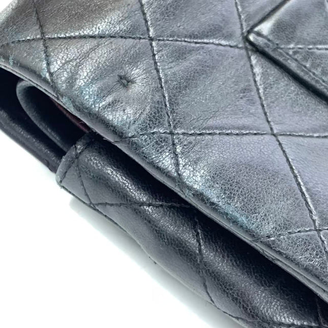 Chanel Classic Flap Vintage Medium Black Lambskin Leather with 24k Gold HW, 1994-1996