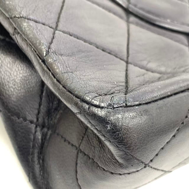 Chanel Classic Flap Vintage Medium Black Lambskin Leather with 24k Gold HW, 1994-1996