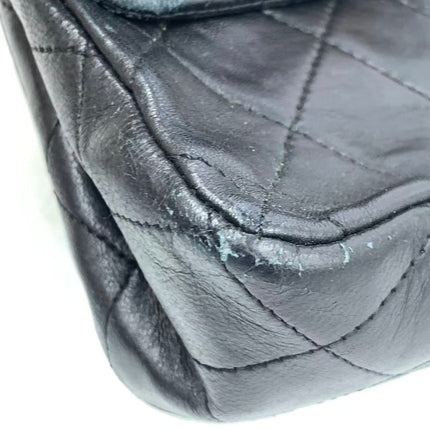 Chanel Classic Flap Vintage Medium Black Lambskin Leather with 24k Gold HW, 1994-1996