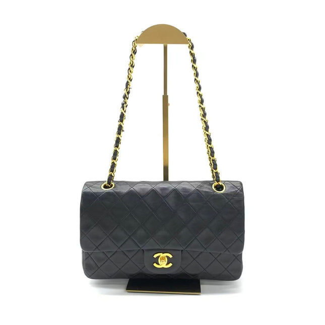 Chanel Classic Flap Vintage Medium Black Lambskin Leather with 24k Gold HW, 1996-1997-Luxbags