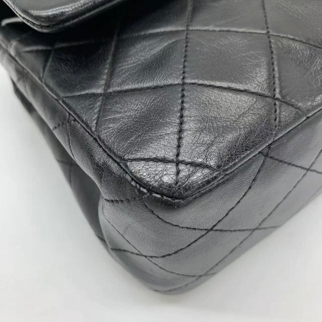 Chanel Classic Flap Vintage Medium Black Lambskin Leather with 24k Gold HW, 1996-1997