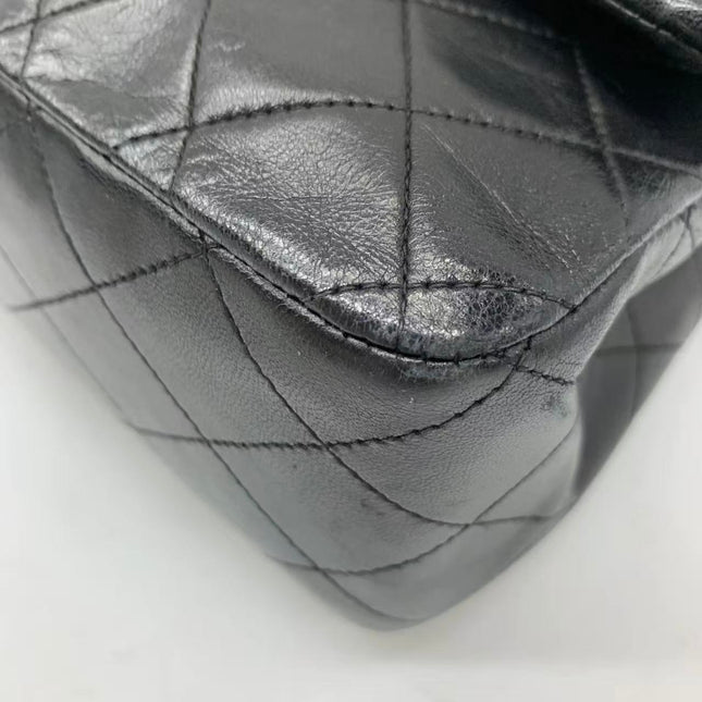 Chanel Classic Flap Vintage Medium Black Lambskin Leather with 24k Gold HW, 1996-1997