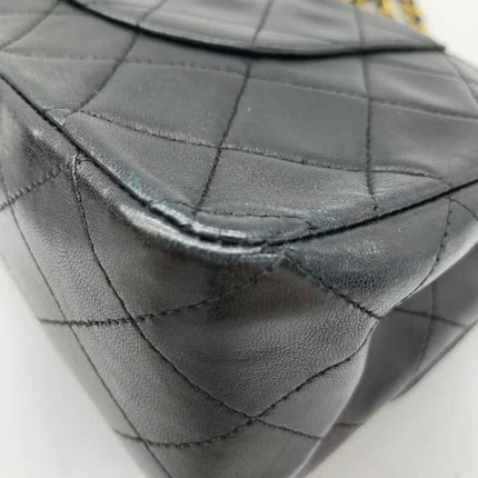 Chanel Classic Flap Vintage Medium Black Lambskin Leather with 24k Gold HW, 1996-1997