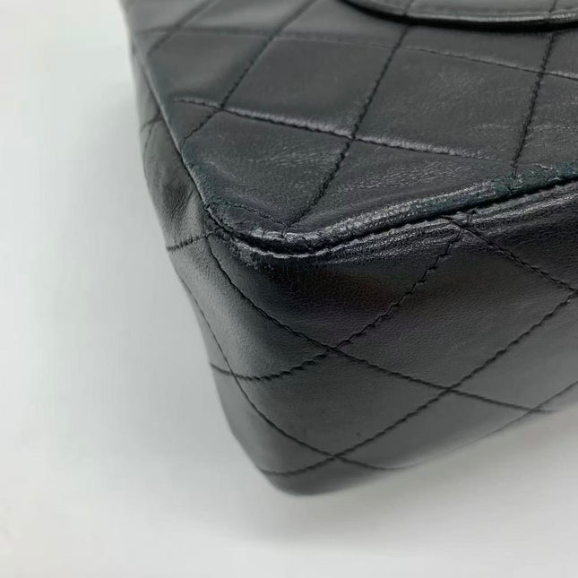 Chanel Classic Flap Vintage Medium Black Lambskin Leather with 24k Gold HW, 1996-1997