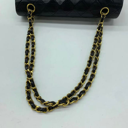 Chanel Classic Flap Vintage Medium Black Lambskin Leather with 24k Gold HW, 1996-1997