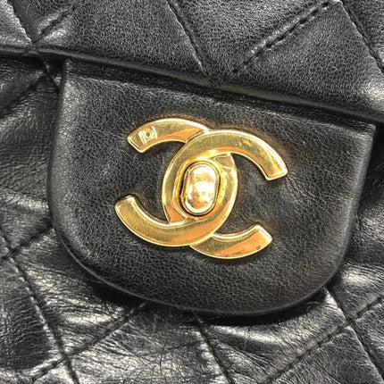 Chanel Classic Flap Vintage Medium Black Lambskin Leather with 24k Gold HW, 1996-1997
