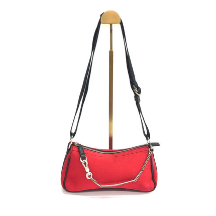 Dior Red Canvas Vintage Silver Hardware Crossbody Bag-Luxbags