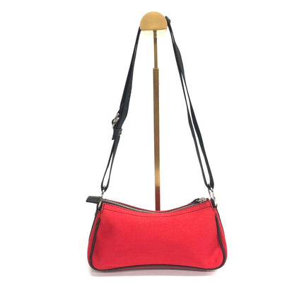 Dior Red Canvas Vintage Silver Hardware Crossbody Bag