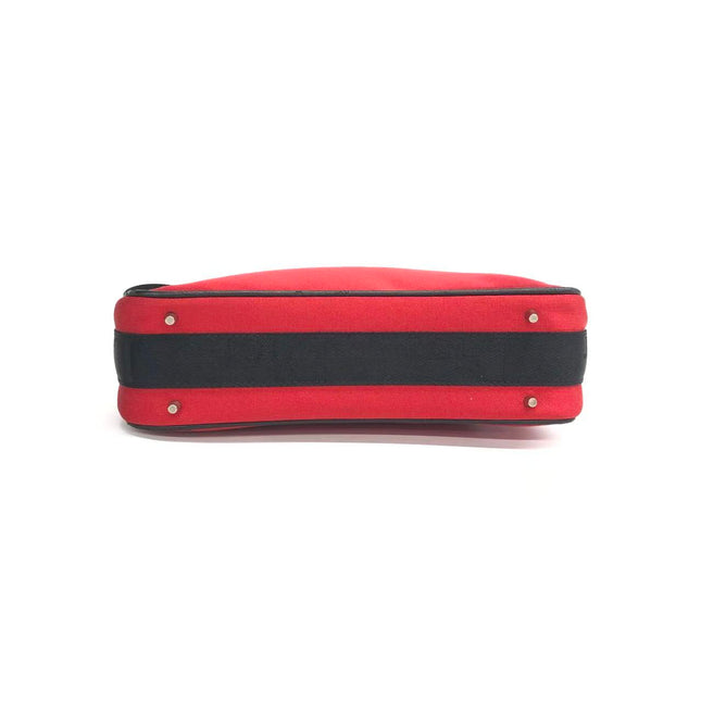 Dior Red Canvas Vintage Silver Hardware Crossbody Bag