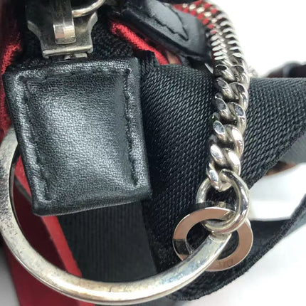 Dior Red Canvas Vintage Silver Hardware Crossbody Bag