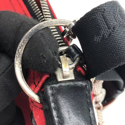 Dior Red Canvas Vintage Silver Hardware Crossbody Bag