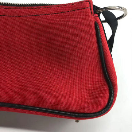 Dior Red Canvas Vintage Silver Hardware Crossbody Bag