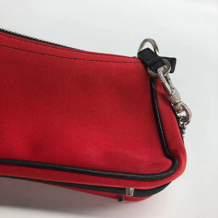 Dior Red Canvas Vintage Silver Hardware Crossbody Bag