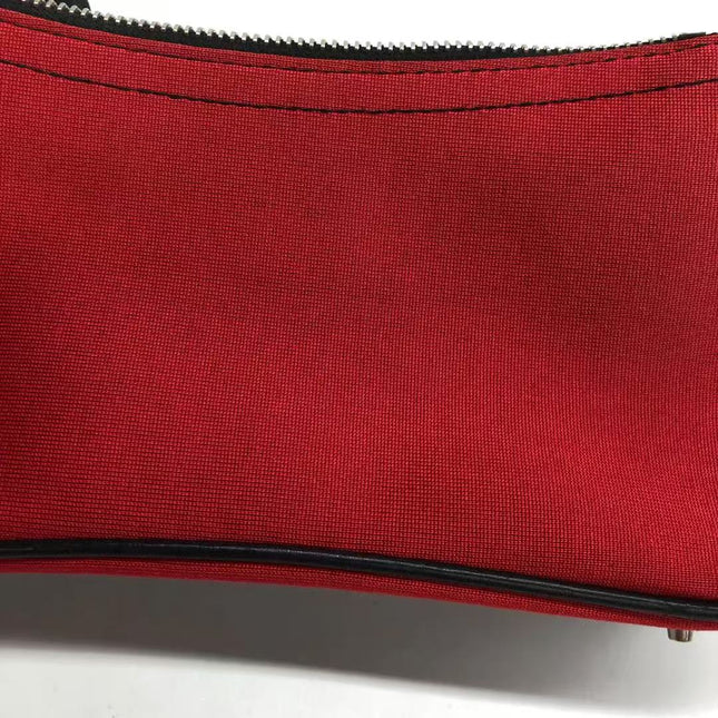 Dior Red Canvas Vintage Silver Hardware Crossbody Bag