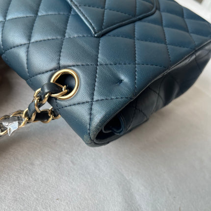 Chanel Classic Flap Medium Cuir d'Agneau Marine Quincaillerie Dorée 2017