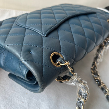 Chanel Classic Flap Medium Cuir d'Agneau Marine Quincaillerie Dorée 2017