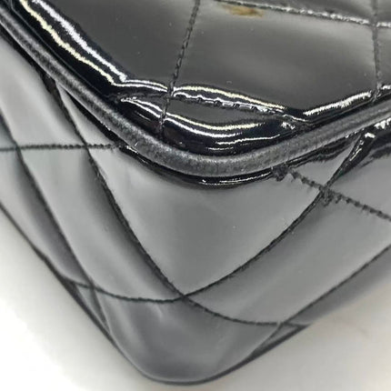 Chanel Vintage Mini Camera Bag Black Patent Leather Gold Hardware