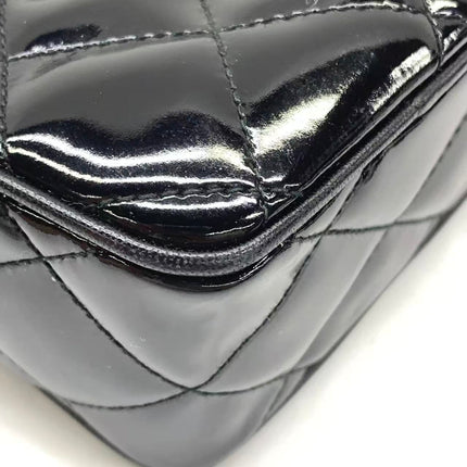 Chanel Vintage Mini Camera Bag Black Patent Leather Gold Hardware