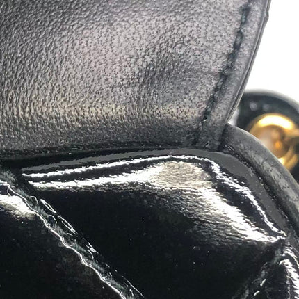 Chanel Vintage Mini Camera Bag Black Patent Leather Gold Hardware