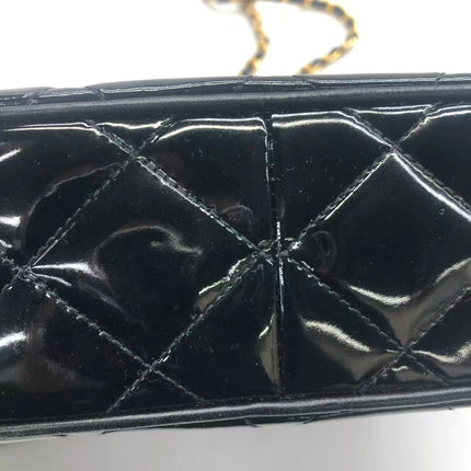 Chanel Vintage Mini Camera Bag Black Patent Leather Gold Hardware