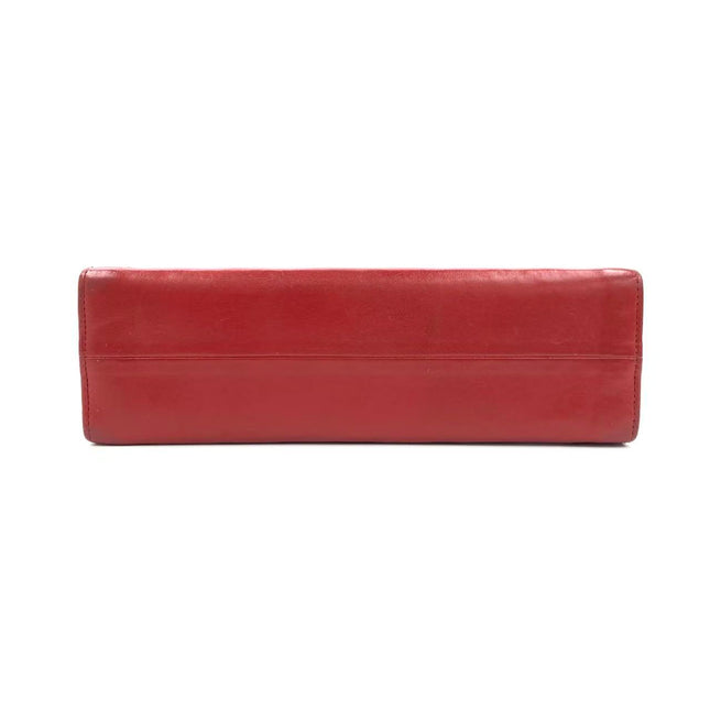 Chanel Vintage Half Moon Red Lambskin Gold Matelasse Chain Shoulder Bag