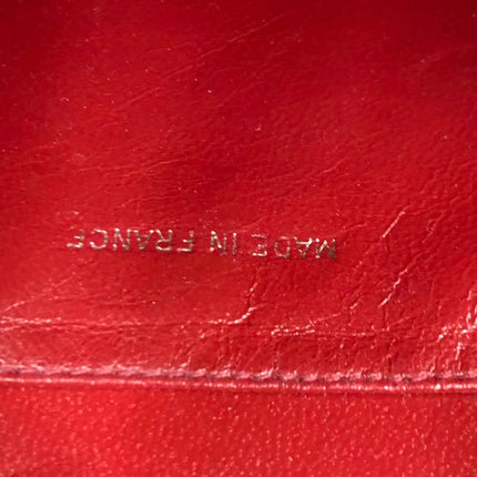 Chanel Vintage Half Moon Red Lambskin Gold Matelasse Chain Shoulder Bag