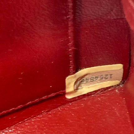 Chanel Vintage Half Moon Red Lambskin Gold Matelasse Chain Shoulder Bag