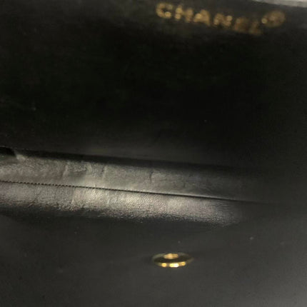 Chanel Vintage Briefcase Black Patent Leather Gold Mega CC Hardware