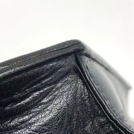Chanel Vintage Octagon Small Quilted Black Lambskin Leather Gold Hardware Crossbody Bag