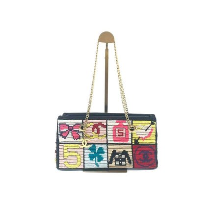Chanel Rare Precious Symbols Needlepoint East West Shoulder Bag
