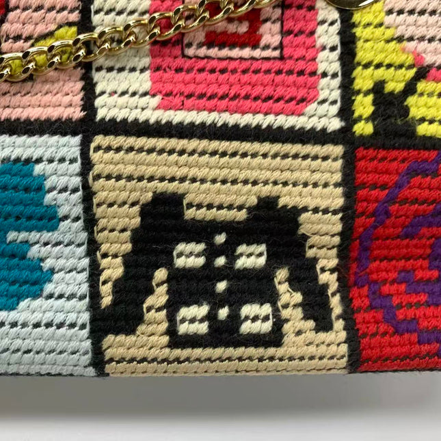 Chanel Rare Precious Symbols Needlepoint East West Shoulder Bag