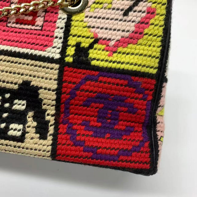 Chanel Rare Precious Symbols Needlepoint East West Shoulder Bag