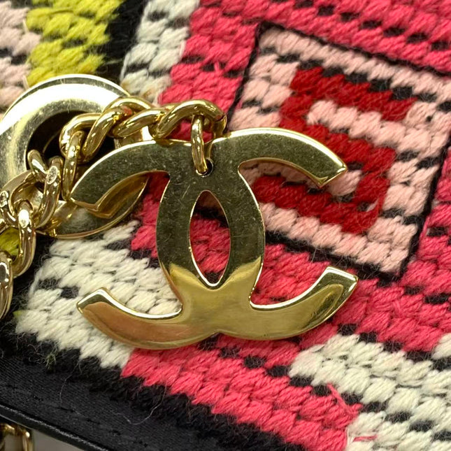 Chanel Rare Precious Symbols Needlepoint East West Shoulder Bag