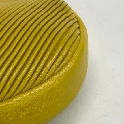Chanel Round Camera Bag Yellow Quilted Lambskin Leather Silver Hardware