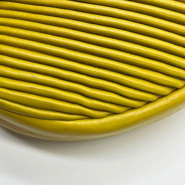 Chanel Round Camera Bag Yellow Quilted Lambskin Leather Silver Hardware