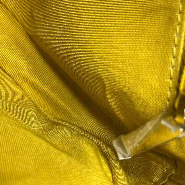 Chanel Round Camera Bag Yellow Quilted Lambskin Leather Silver Hardware