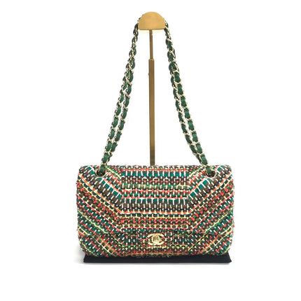Chanel Paris-Seoul Medium Classic Flap Bag Quilted Multicolor Tweed and Ribbon 2016
