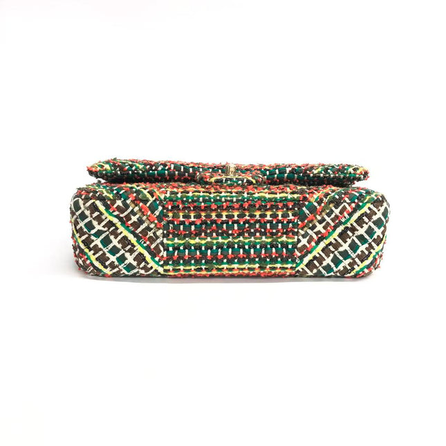 Chanel Paris-Seoul Medium Classic Flap Bag Quilted Multicolor Tweed and Ribbon 2016