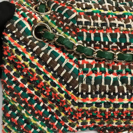 Chanel Paris-Seoul Medium Classic Flap Bag Quilted Multicolor Tweed and Ribbon 2016
