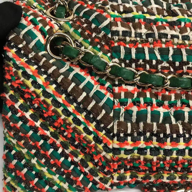 Chanel Paris-Seoul Medium Classic Flap Bag Quilted Multicolor Tweed and Ribbon 2016