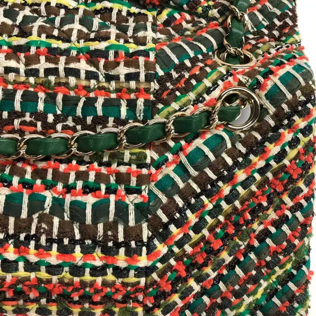 Chanel Paris-Seoul Medium Classic Flap Bag Quilted Multicolor Tweed and Ribbon 2016