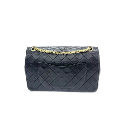 Chanel Classic Flap Vintage Black Lambskin Leather with Gold Hardware Chain Strap