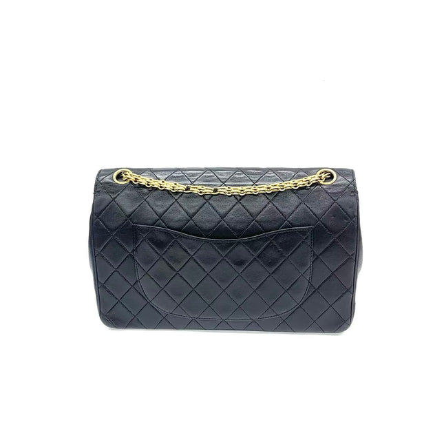Chanel Classic Flap Vintage Black Lambskin Leather with Gold Hardware Chain Strap