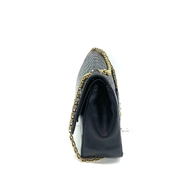 Chanel Classic Flap Vintage Black Lambskin Leather with Gold Hardware Chain Strap