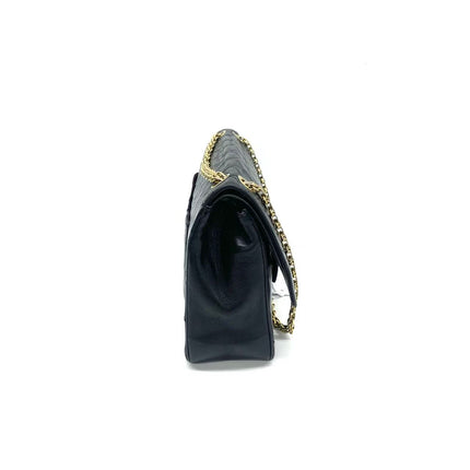Chanel Classic Flap Vintage Black Lambskin Leather with Gold Hardware Chain Strap