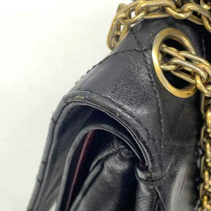 Chanel Classic Flap Vintage Black Lambskin Leather with Gold Hardware Chain Strap