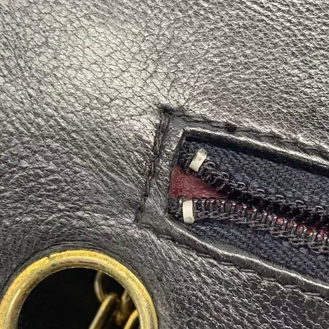 Chanel Classic Flap Vintage Black Lambskin Leather with Gold Hardware Chain Strap