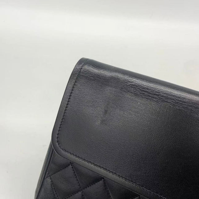 Chanel Classic Flap Vintage Black Lambskin Leather with Gold Hardware Chain Strap